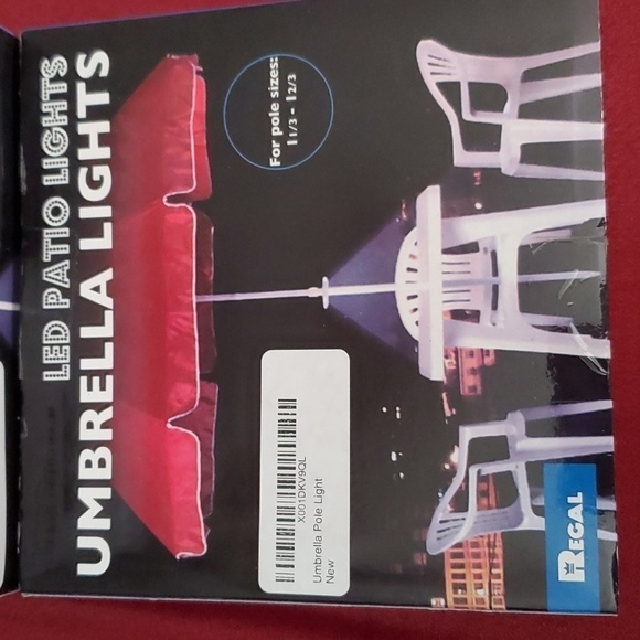 NIB 2 Packs LED Patio Umbrella Pole Lights by Regal - Picture 2 of 6